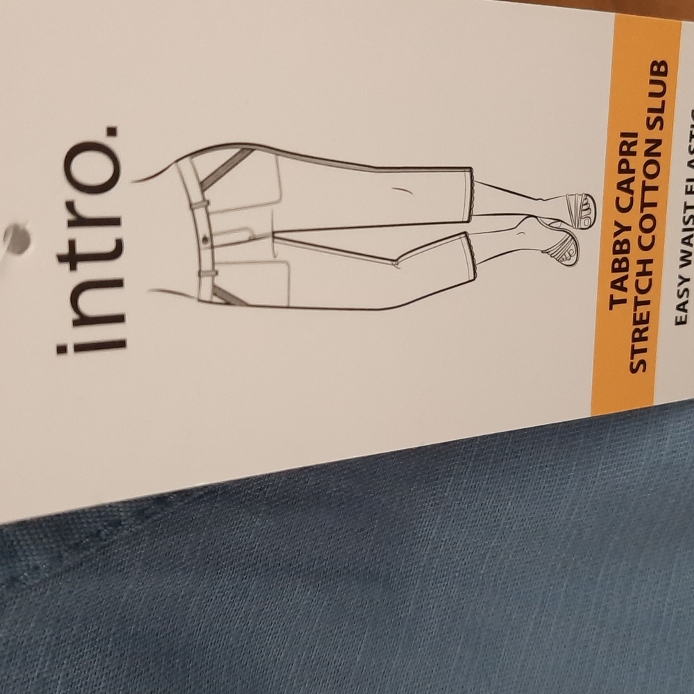NWT INTRO ❤ LOVE THE FIT blue Tabby Capri pants, Sz 16 - Picture 10 of 13